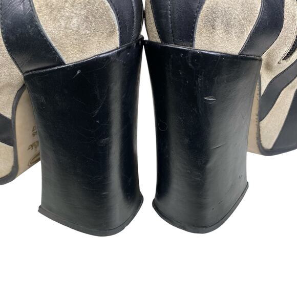 Vintage Rare Y2K Buffalo London Zebra Mega Platform Ankle Boots Size 37 US 6.5 - Picture 12 of 16